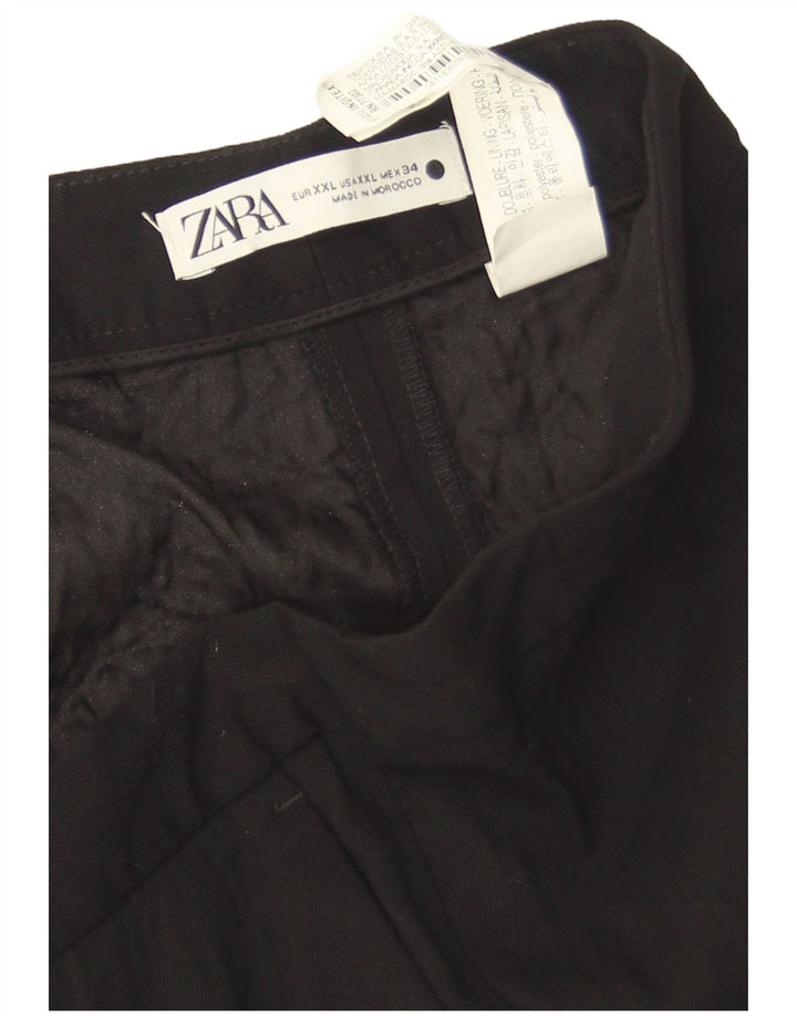 Zara Γυναικείο Bootcut Casual Παντελόνι 2XL W42 L31 Μαύρο πολυεστέρα