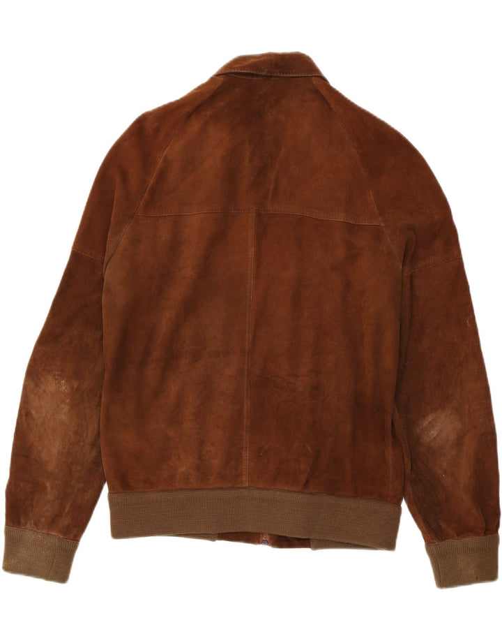 Vintage Ανδρικό Suede Bomber Jacket UK 38 Medium Brown