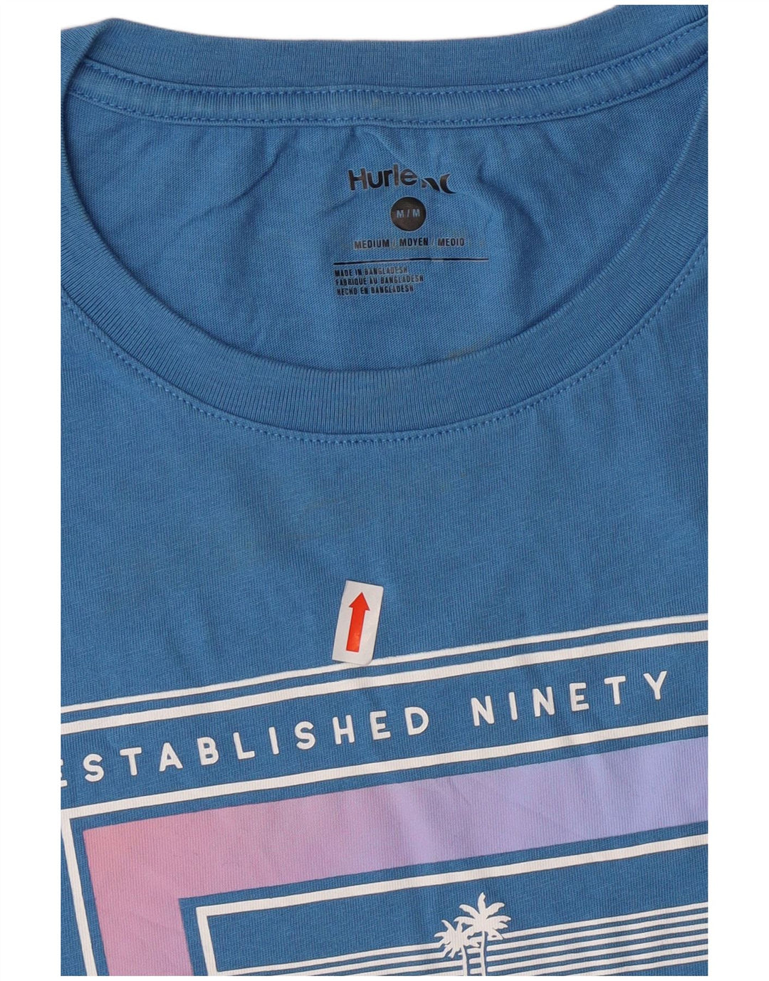 Ανδρικό γραφικό μπλουζάκι Hurley Μπλουζάκι από μεσαίο μπλε βαμβακερό