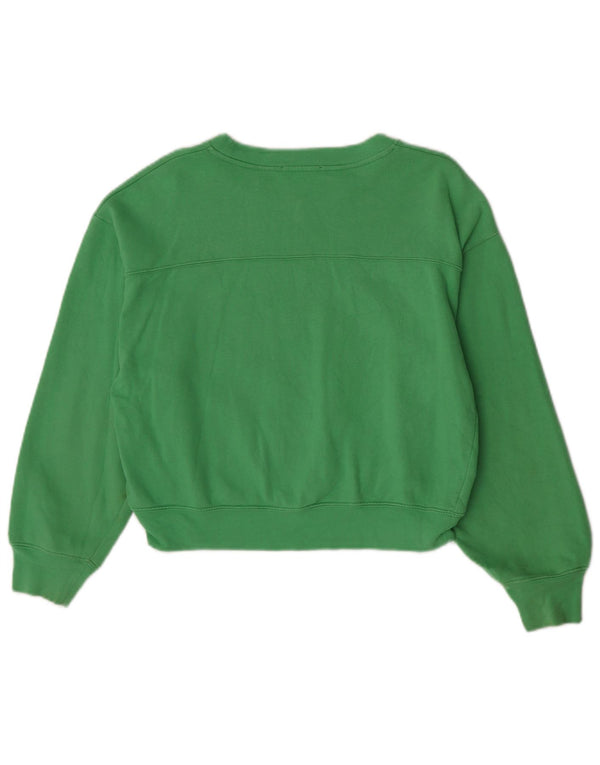Zara Γυναικεία φούτερ Crop Oversized Jumper UK 10 Small Green Cotton