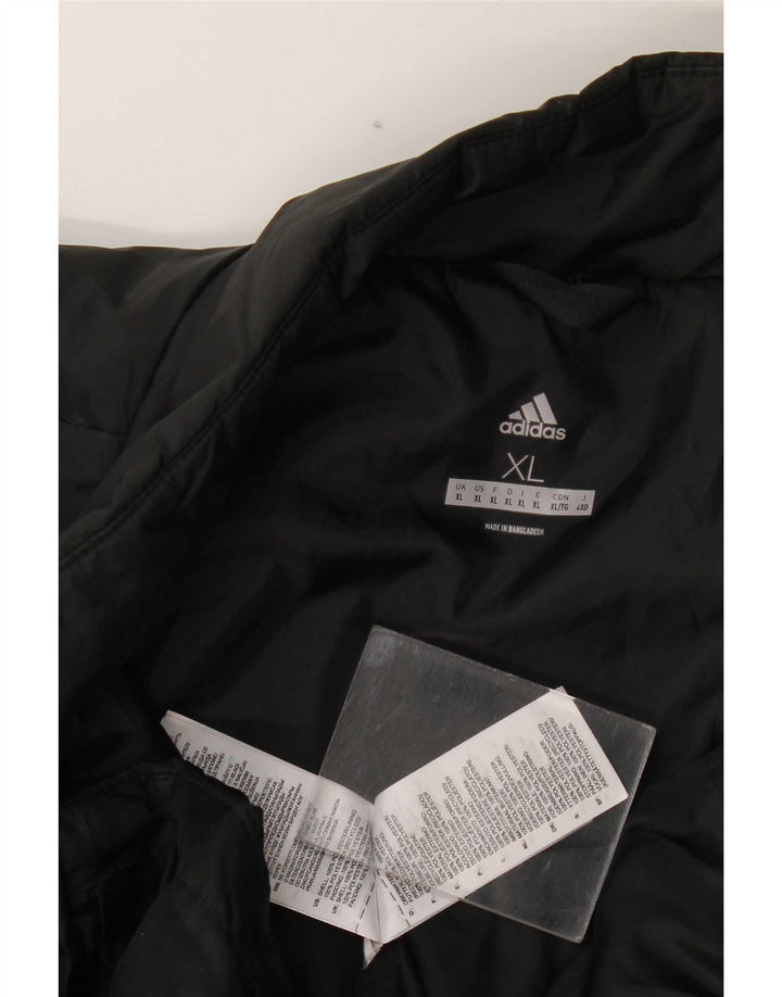 Ανδρικό μπουφάν με επένδυση Adidas UK 42 XL μαύρο πολυεστέρα