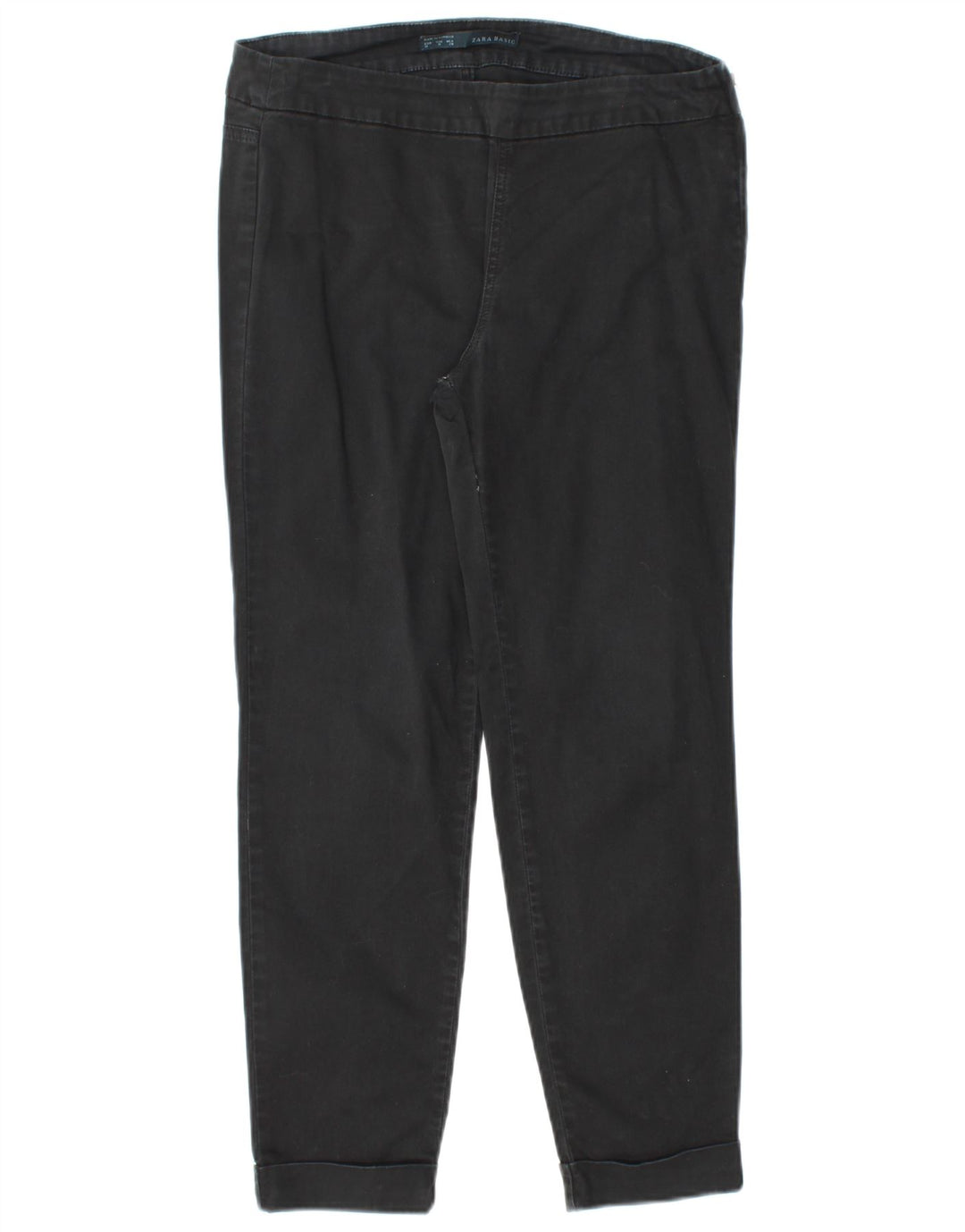 ZARA Womens Slim Cropped Trousers Medium W30 L25 Black