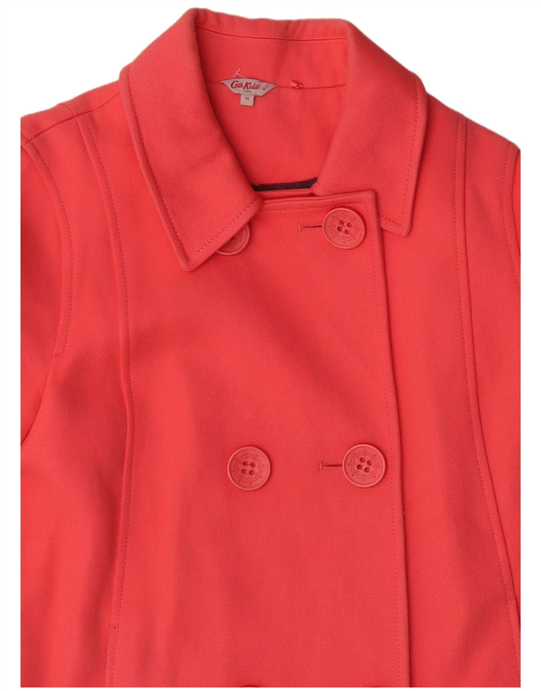 Cath Kidston Γυναικείο παλτό με διπλό στήθος μπιζελιού UK 14 μεγάλο ροζ βαμβακερό