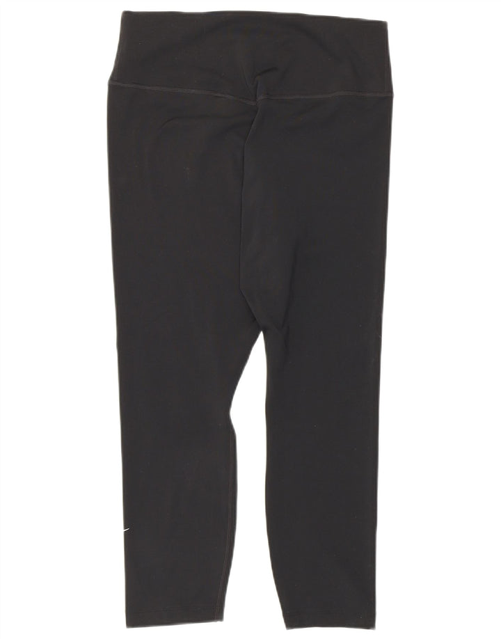 Γυναικεία κολάν Nike Dri Fit Capri UK 12 μεσαίου μαύρου πολυεστέρα