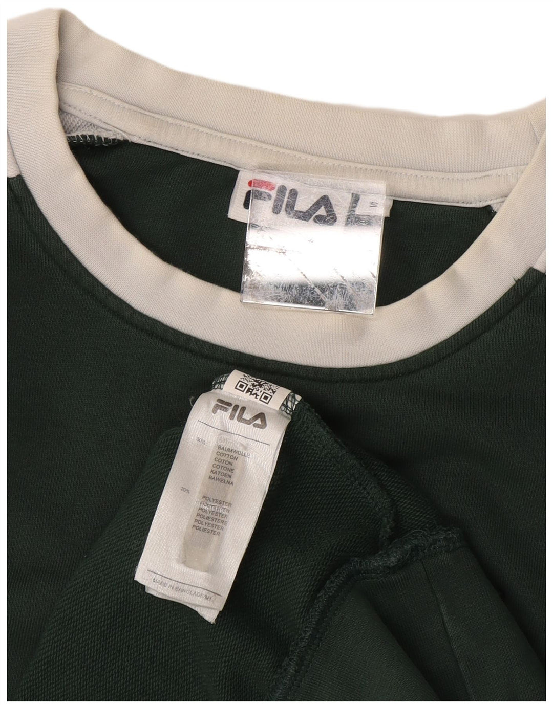 Ανδρικό γραφικό φούτερ FILA Jumper Small Green Colourblock Βαμβακερό