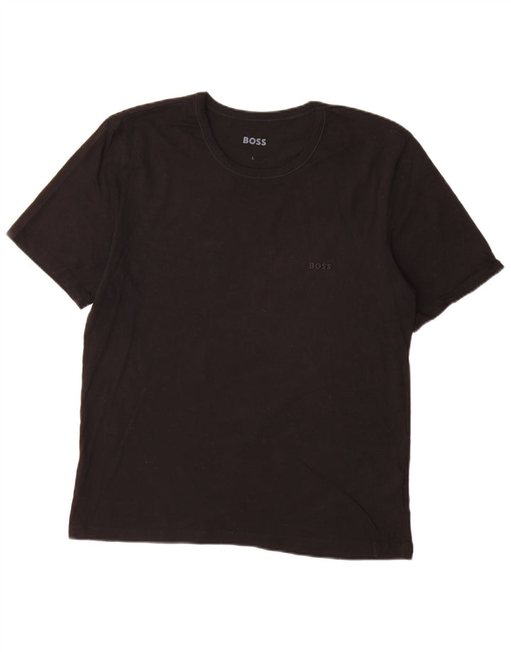 Γυναικείο T-Shirt Hugo Boss Top μεγάλο μαύρο βαμβακερό