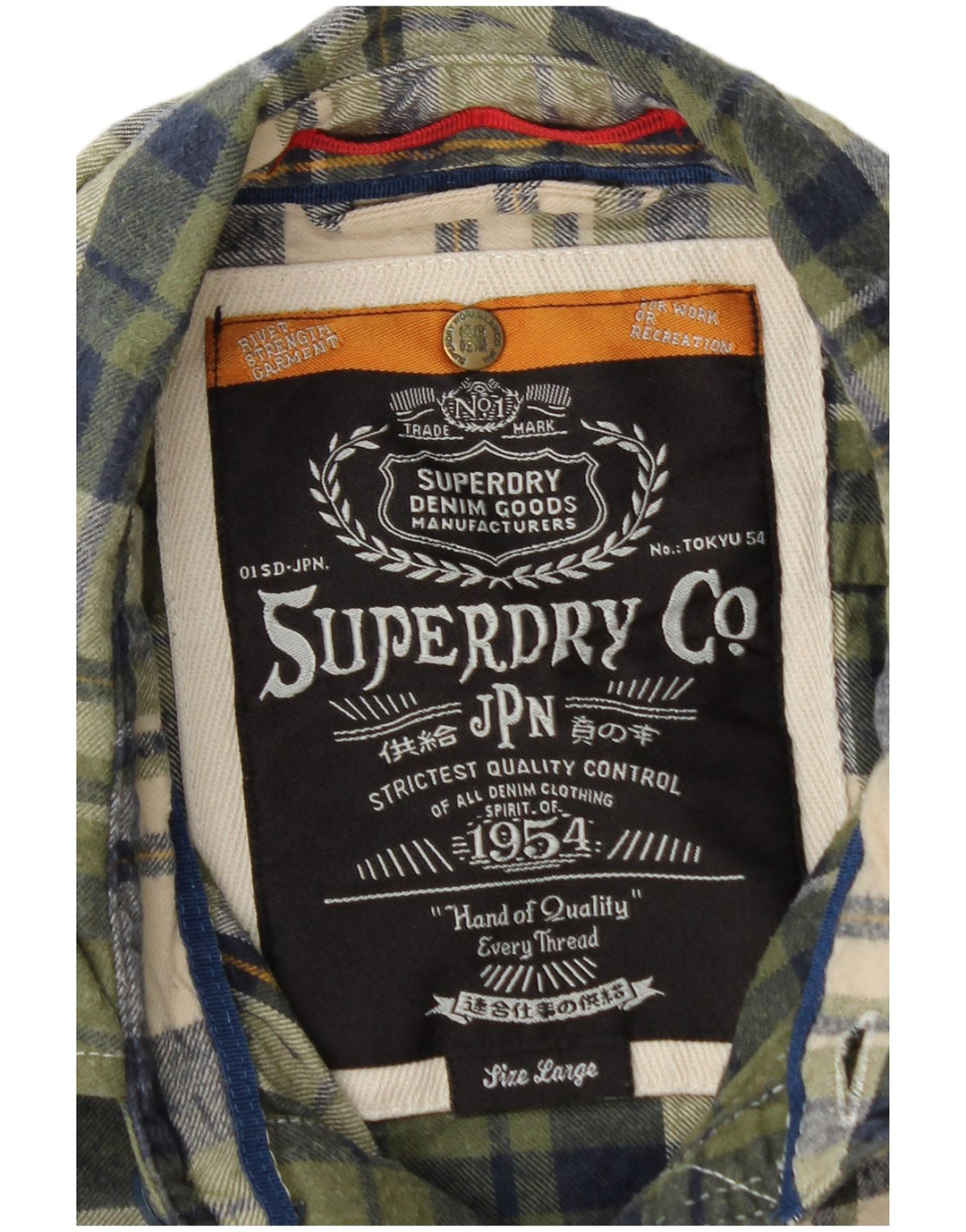 Ανδρικό φανελένιο πουκάμισο SUPERDRY Μεγάλο πράσινο βαμβακερό