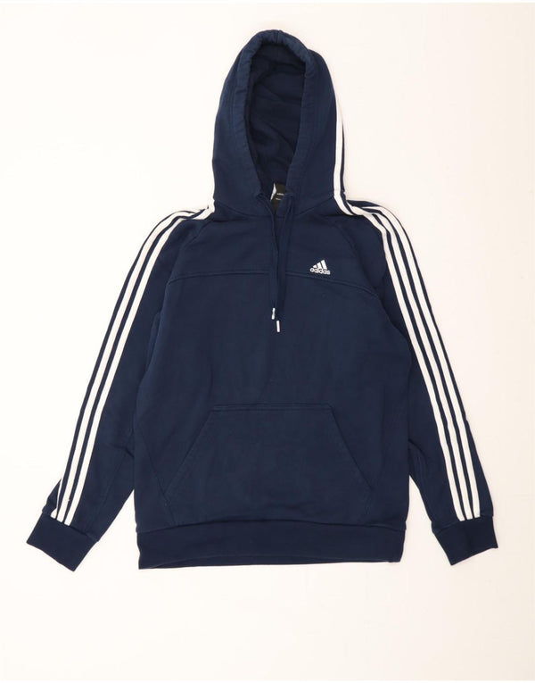 Ανδρικό κουκούλα ADIDAS, μεσαίο μπλε βαμβακερό