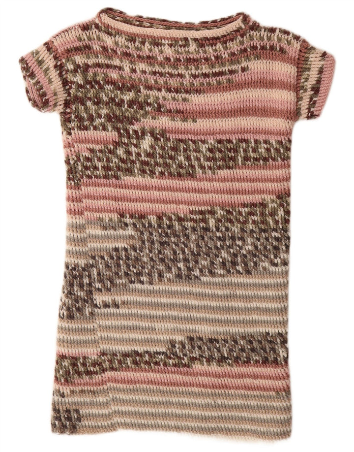 Vintage γυναικείο φόρεμα jumper UK 14 Medium πολύχρωμο ριγέ