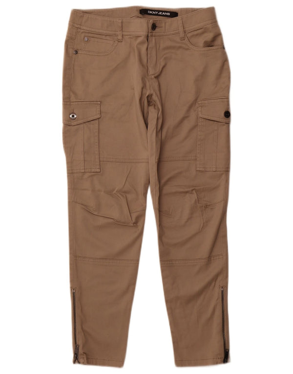 DKNY Womens Tapered Cargo Trousers US 6 Medium W28 L26 Brown Cotton