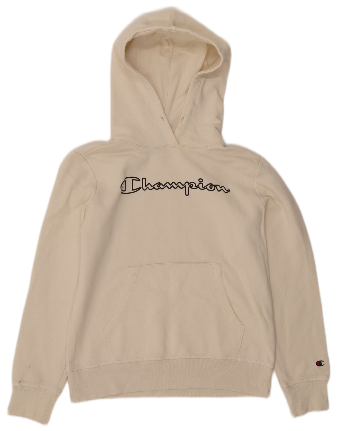 CHAMPION Γυναικείο Γραφικό Hoodie Jumper UK 14 Μεσαίο λευκό βαμβακερό