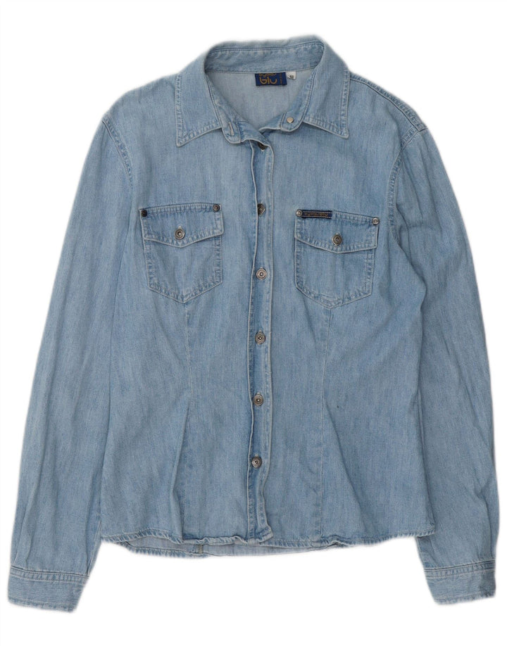 BYBLOS Γυναικείο Τζιν Πουκάμισο IT 46 Μεγάλο Μπλε Βαμβακερό