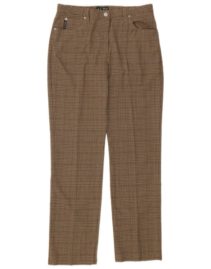 Armani γυναικείο ίσιο casual παντελόνι W31 L30 Green Houndstooth Πολυεστέρας