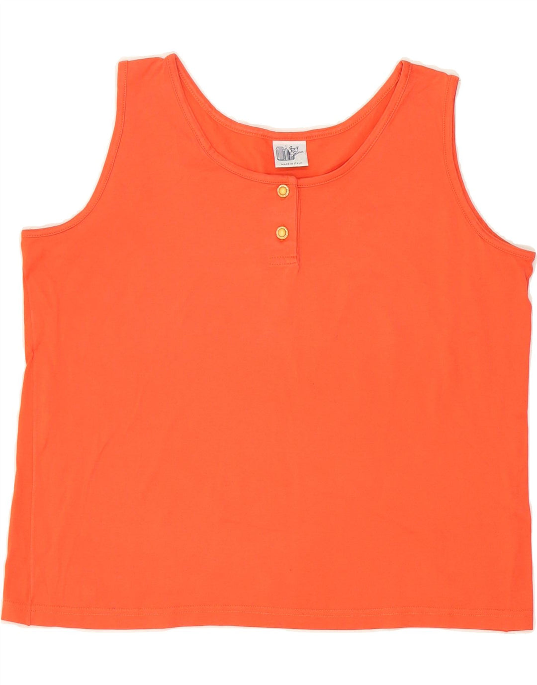 VINTAGE Womens Crop Vest Top UK 14 Medium Orange Vintage Vintage and Second-Hand Vintage from Messina Hembry 