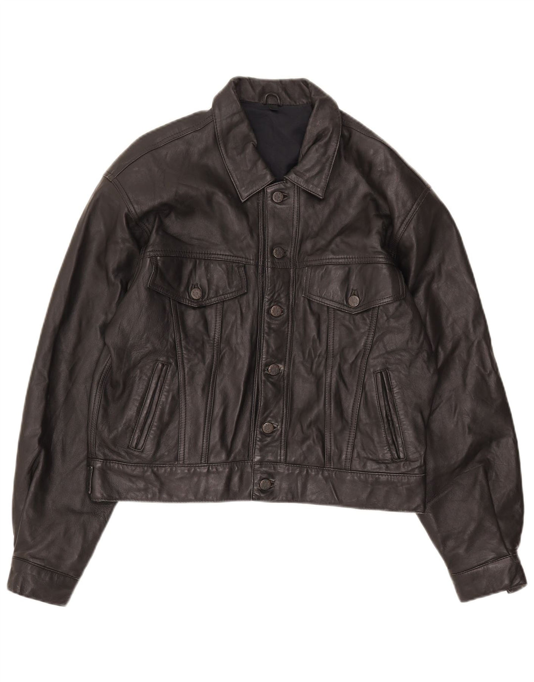 Vintage Ανδρικό Bomber Δερμάτινο Μπουφάν UK 36 Small Black