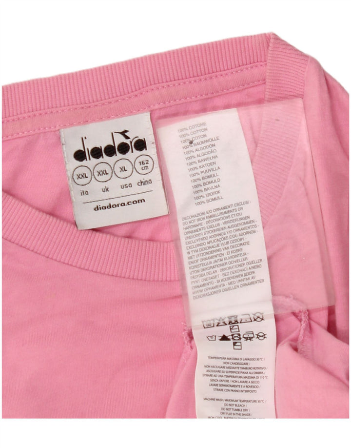 DIADORA T-Shirt για κορίτσια 13-14 ετών 2XL ροζ βαμβακερό