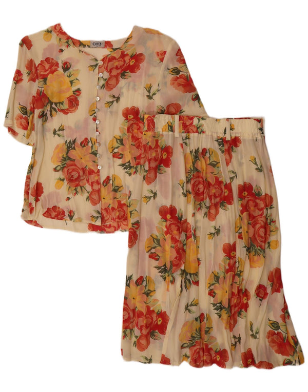 Taifun Γυναικείο Σετ Φούστας 2 τεμαχίων EU 40 Medium W34 Μπεζ φλοράλ βισκόζη
