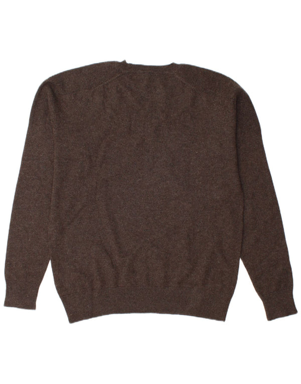 Lee Womens Crew Neck Jumper πουλόβερ UK 20 2XL Brown Lambswool