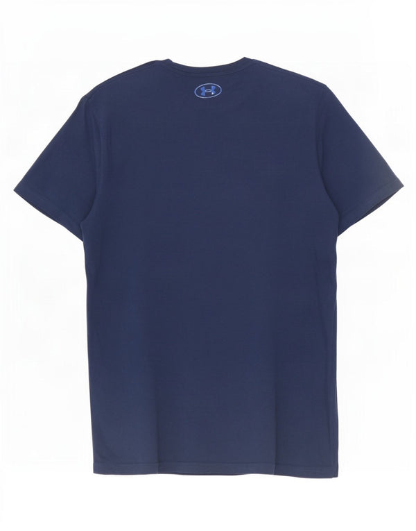 Ανδρικό γραφικό μπλουζάκι Under Armour Top από μεσαίο μπλε ναυτικό βαμβακερό
