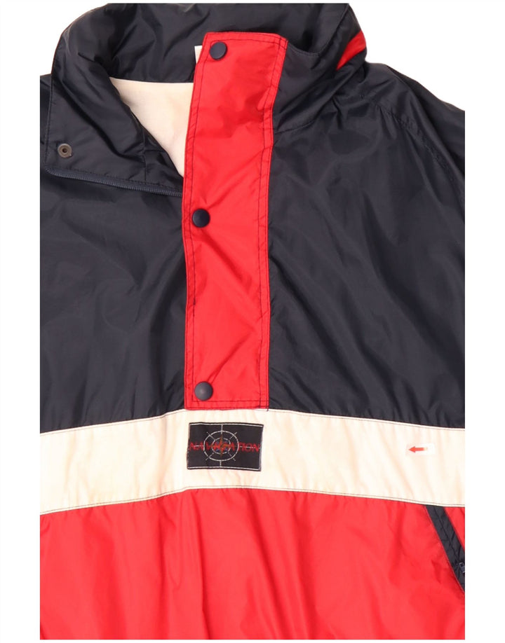 Marcel Clair Ανδρικό μπουφάν Anorak UK 40 Large Navy Blue Colorblock Πολυαμίδιο