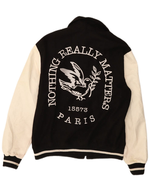 Ανδρικό μπουφάν Pull & Bear Paris Varsity UK 38 Medium Black Colourblock