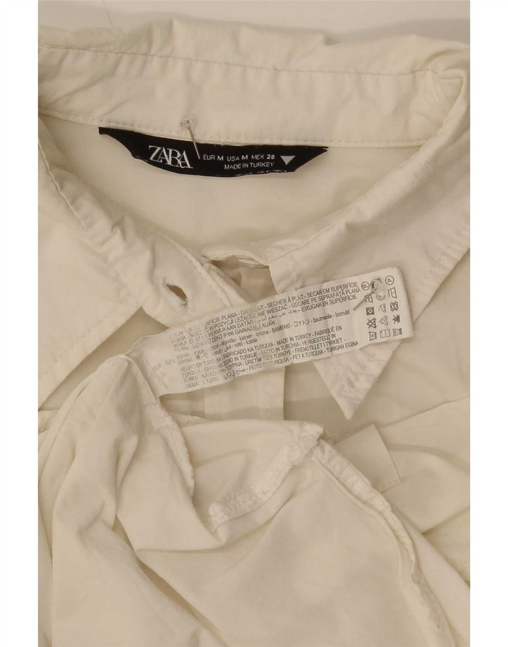 Zara Γυναικείο πουκάμισο Oversized UK 14 Μεσαίο λευκό βαμβακερό