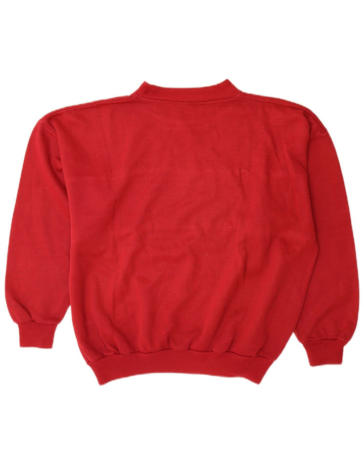 Vintage ανδρικό γραφικό φούτερ Jumper XL Red Colourblock