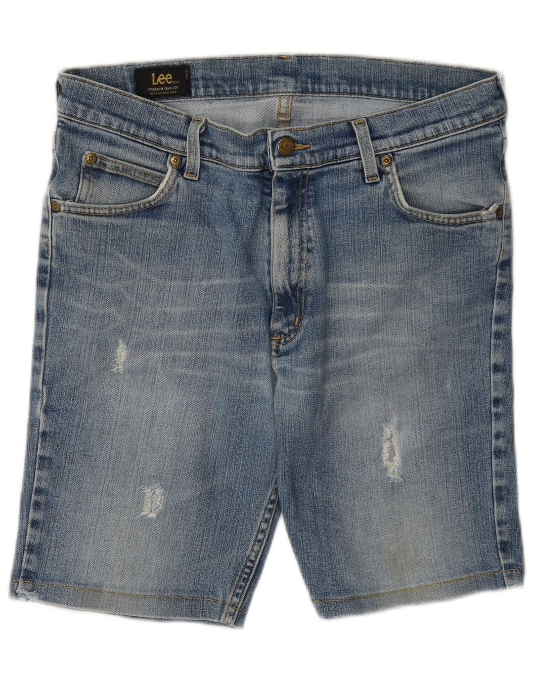 Lee Womens REED Distressed τζιν σορτς W34 μεγάλο μπλε βαμβακερό
