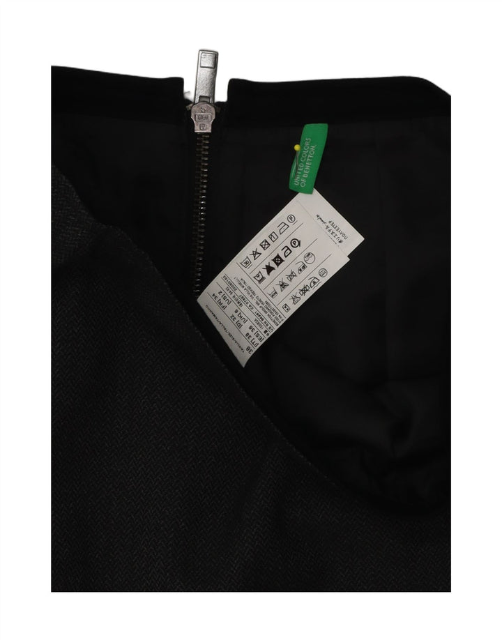 Γυναικεία μίνι φούστα Benetton UK 6 XS W27 Γκρι πολυεστέρας ψαροκόκκαλο