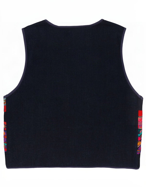 Vintage Womens Sleeveless Cardigan Sweater UK 14 Large Multicoloured