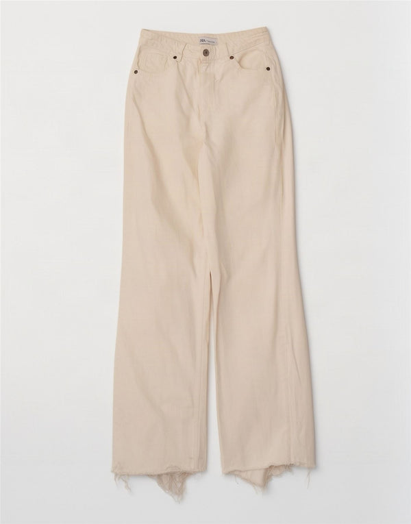 Zara Γυναικείο Ψηλόμεσο Φαρδύ Τζιν EU 36 XS W26 L34 Λευκό