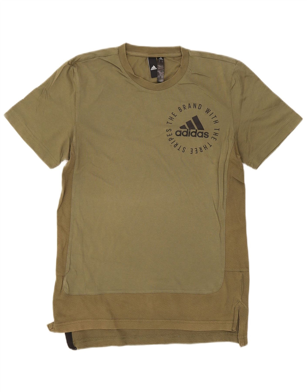 ADIDAS Mens Graphic T-Shirt Top Small Khaki