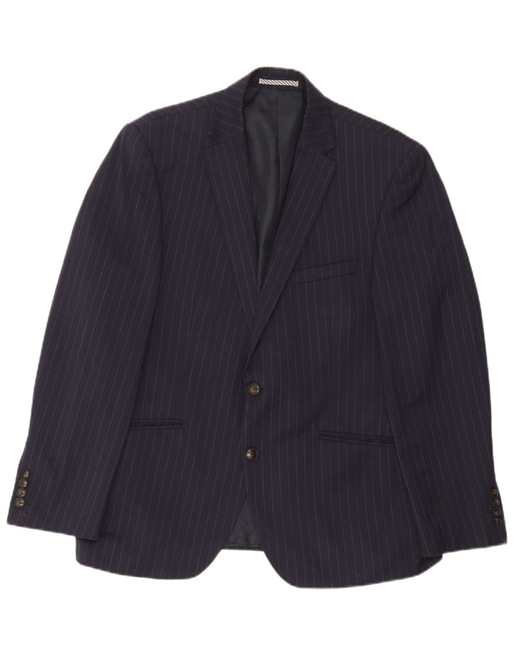 Marks & Spencer Ανδρικό Μπουφάν Blazer IT 42 Medium Navy Blue Pinstripe