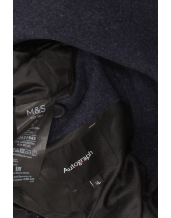 Ανδρικό πανωφόρι Marks & Spencer UK 42 XL Navy Blue Wool