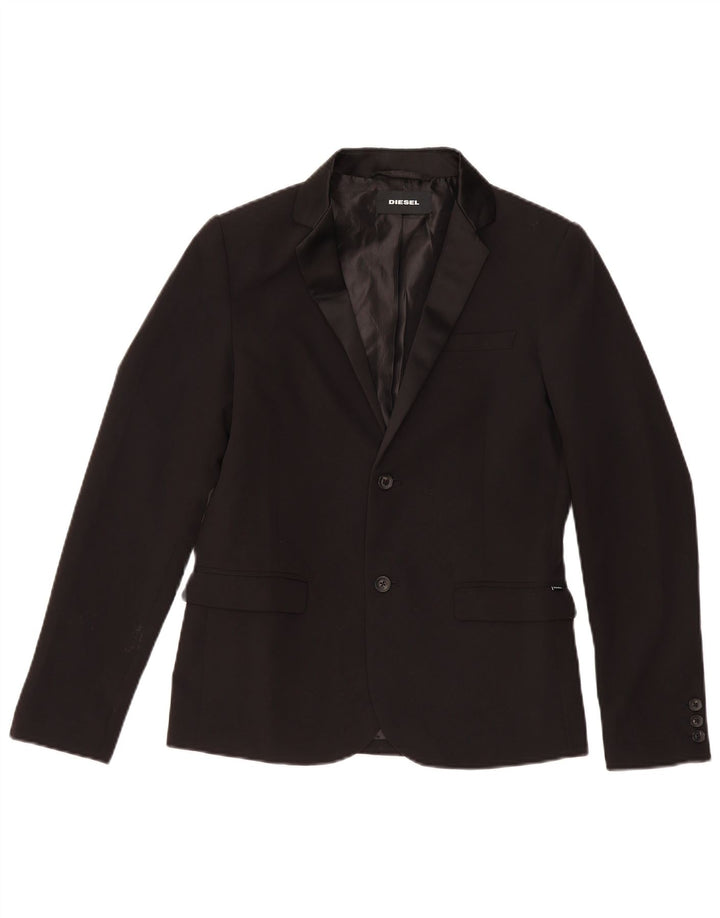 Diesel Boys 2 Button Blazer Jacket 13-14 Years Black Polyester