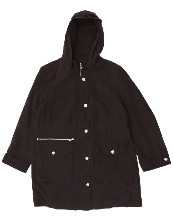 Dkny Γυναικείο Αδιάβροχο με κουκούλα UK 18 XL Μαύρος Πολυεστέρας