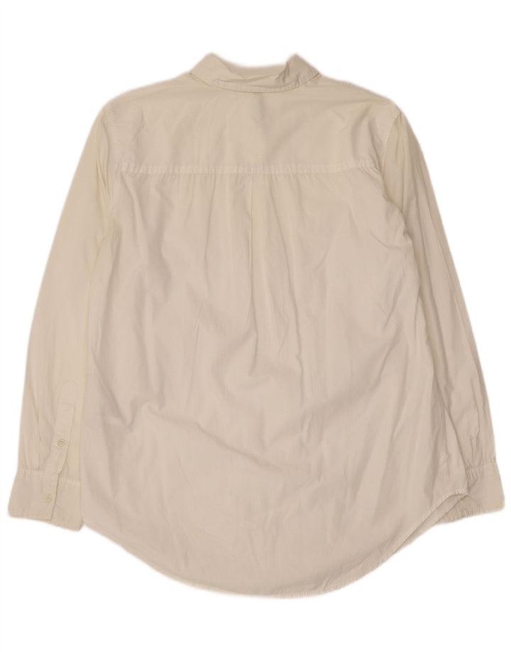 BENETTON Γυναικείο πουκάμισο Oversized UK 6 XS Λευκό βαμβακερό