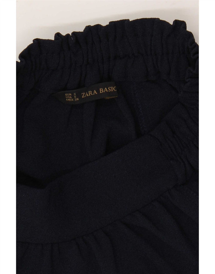Zara Γυναικεία Φούστα με Flared Small W26 Navy Blue Polyester