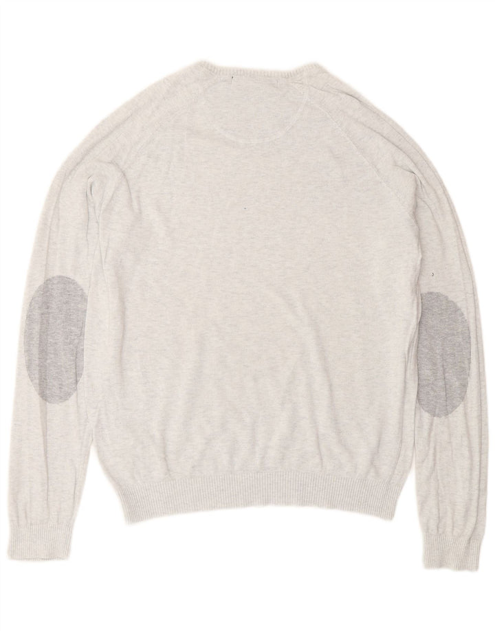 ZARA Mens Crew Neck Jumper Sweater Medium Grey Cotton