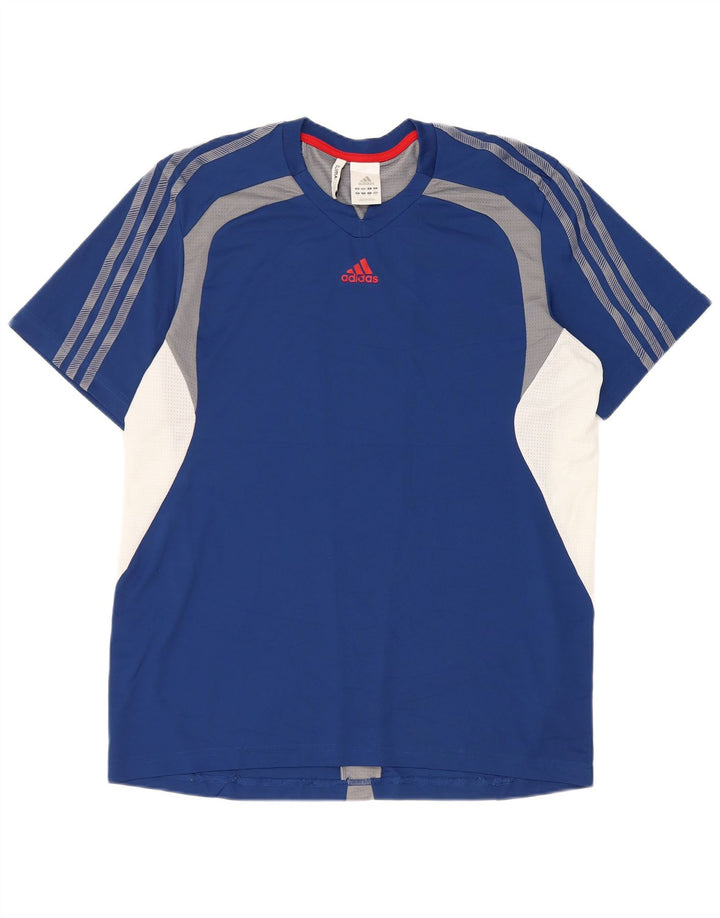 Ανδρικό T-Shirt Adidas Climacool Top Large Blue Colourblock Πολυεστέρας