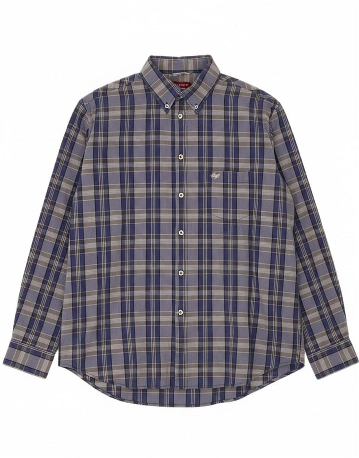 CARRERA Mens Regular Fit Shirt 2XL Blue Check Cotton