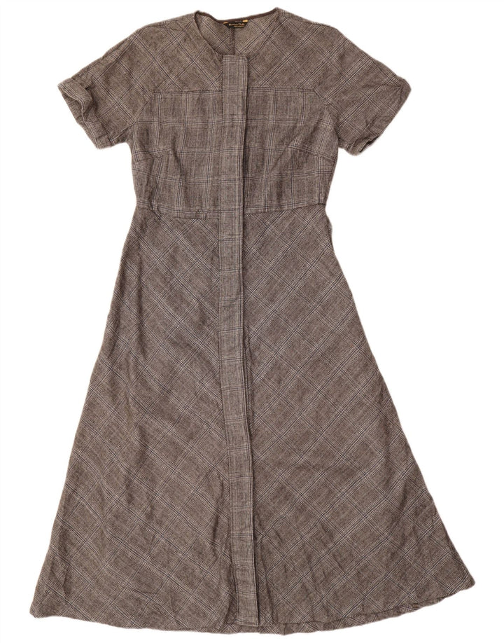 Massimo Dutti Γυναικείο φόρεμα A-Line EU 40 Μαλλί μεσαίου γκρι Houndstooth