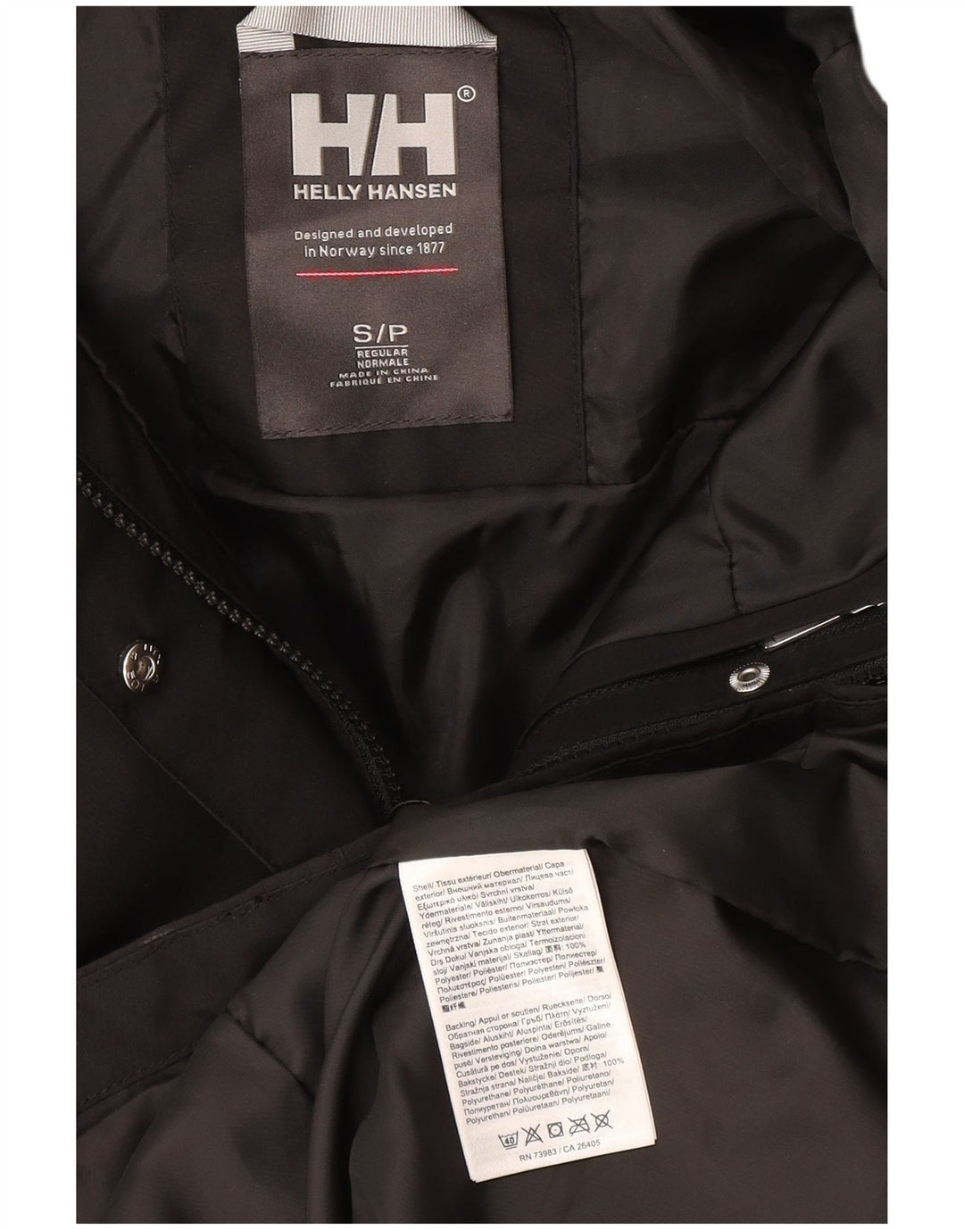 Helly Hansen Γυναικείο παλτό με κουκούλα αντιανεμικό UK 10 μικρό μαύρο πολυεστέρα