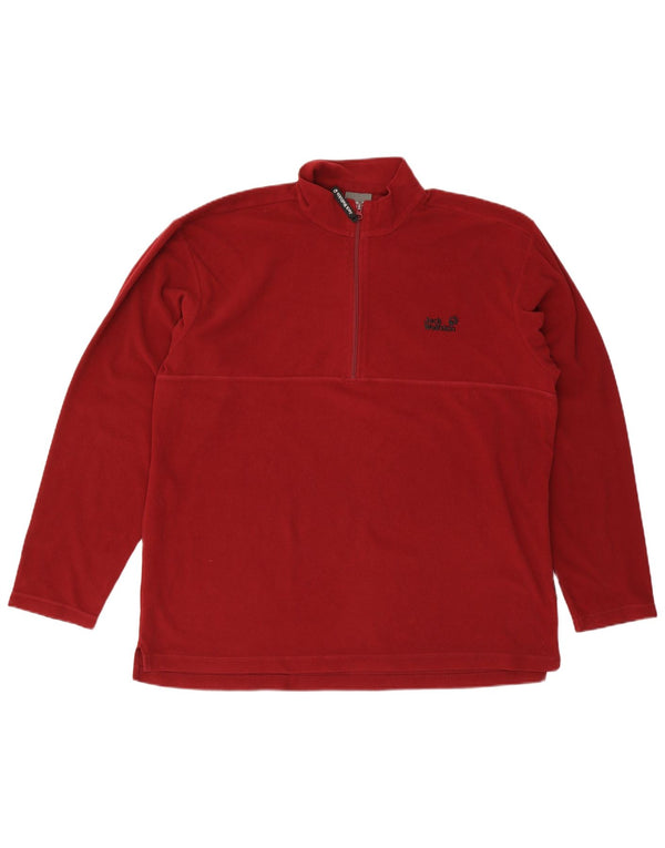 Jack Wolfskin Ανδρικό φερμουάρ με λαιμόκοψη Fleece UK 48 2XL κόκκινο πολυεστέρα