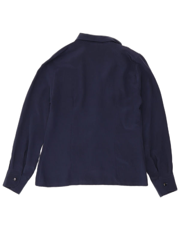 Vintage Γυναικείο Πουκάμισο Μπλούζα IT 44 Medium Navy Blue Silk