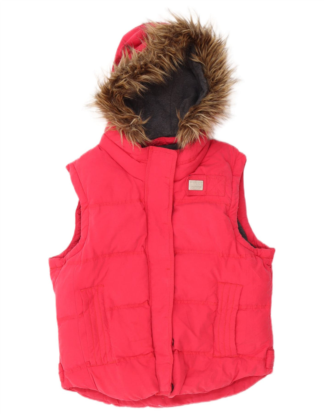 SUPERDRY Γυναικεία κουκούλα με επένδυση Gilet UK 16 μεγάλο ροζ βαμβακερό