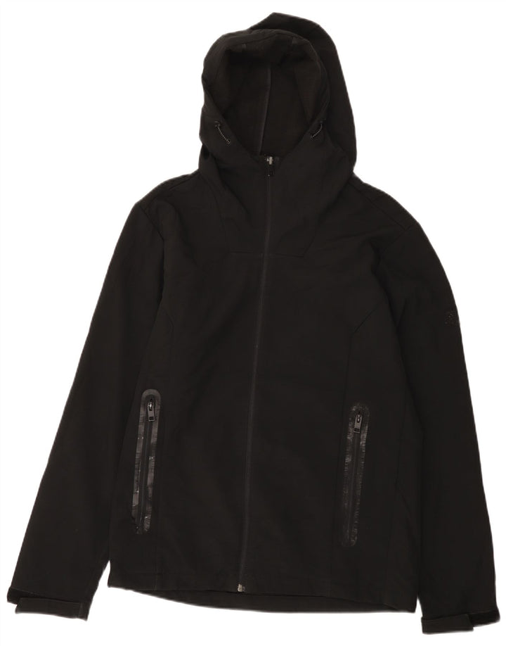Jack & Jones Ανδρικό Μπουφάν με κουκούλα αντιανεμικό UK 38 Medium Black Polyester