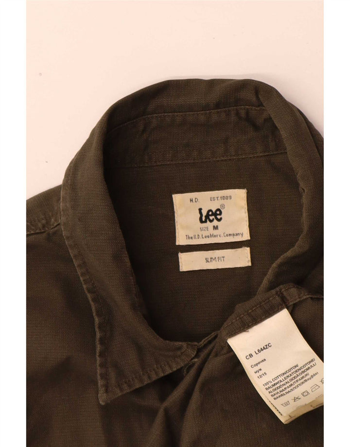 Ανδρικό πουκάμισο Lee Slim Fit Μεσαίο χακί βαμβακερό