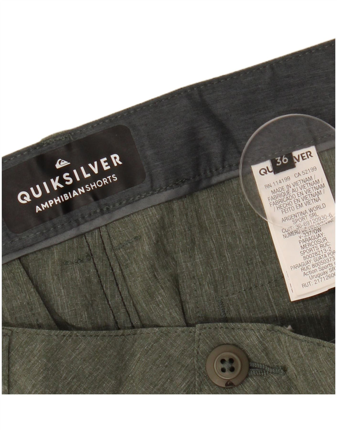 QUIKSILVER Ανδρικό σορτς Chino W36 Μεγάλο Χακί Πολυεστέρας