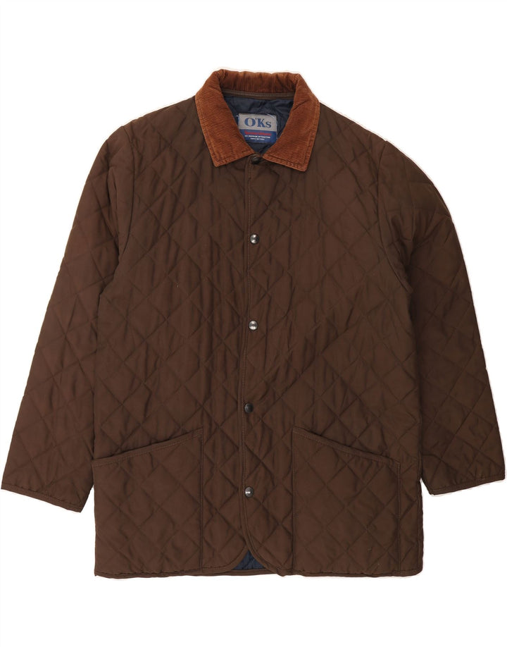 VINTAGE Mens Quilted Jacket UK 40 Large Brown Polyamide Vintage Vintage and Second-Hand Vintage from Messina Hembry 